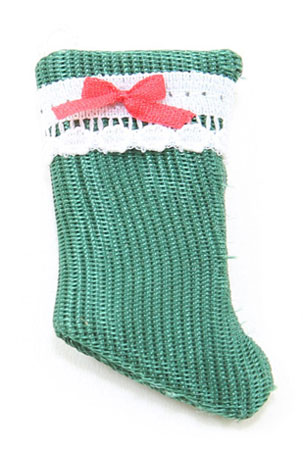 Stocking, Green With Red Bow